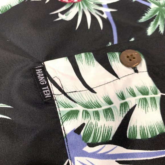 3/$25 Hang Ten Hawaiian Floral Button Down T Shirt L - Picture 3 of 9